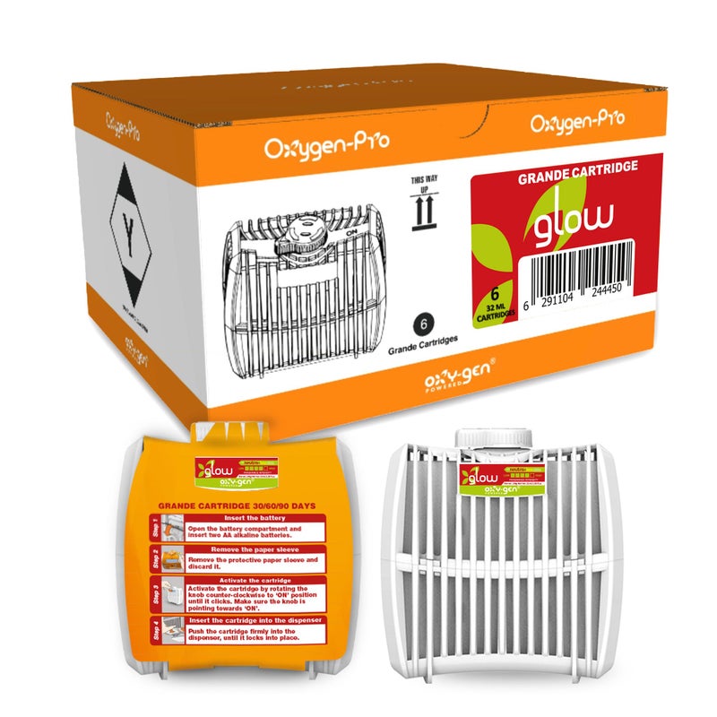 OXY-gen POWERED Oxygen-Pro - Glow, Sweet Amaretto Strong Fragrance Cartridge For Oxy-Gen Powered Commercial Air Fresheners and Deodorizers (6) - Image 1